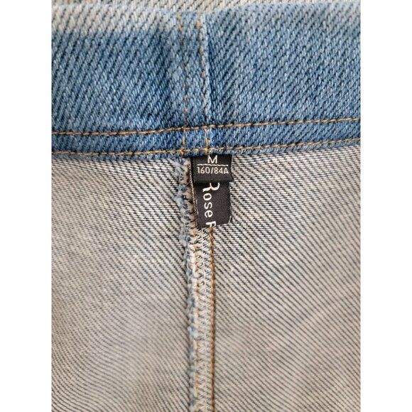 Rose Republic Wide Leg Denim Overalls With Frayed Pockets Women's Sz M - Picture 6 of 8